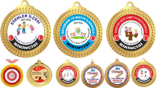Yarışma Madalyası Çeşitleri, Bursa Yarışma Madalyası Çeşitleri, Çuval Yarışı Madalyası, Mendil Kapma Yarışı Madalyası, Yağ Satarım Bal Satarım Madalyası, Halat Çekme Yarışı Madalyası, Yumurta Taşıma Yarılması Madalyası, Yakan Top Madalyası, İstop Madalyası, Zekâ Oyunları Madalyası, Mangala Madalyası, Koşu Yarışması Madalyası, Satranç Yarışması Madalyası, Okuma Yarışması Madalyası, Çarpım Tablosu Ezber Yarışması Madalyası, 